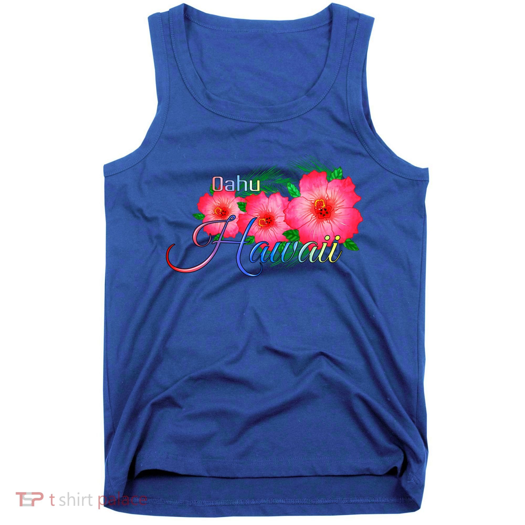 Oahu Hawaii Tropical Flowers Family Vacation Gift Tank Top