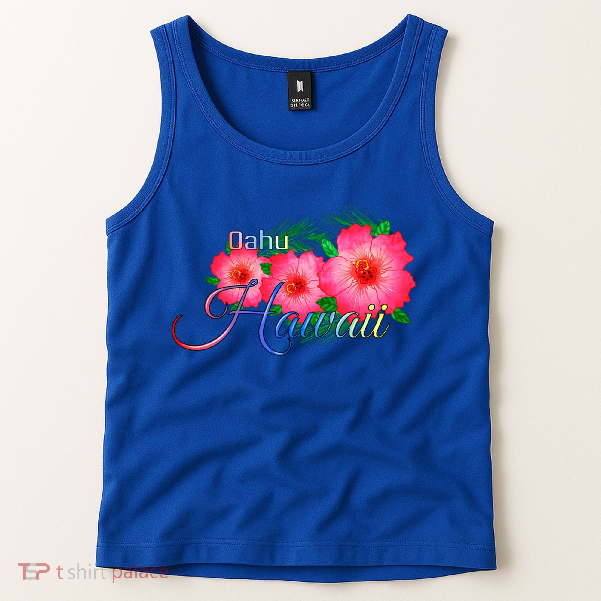 Oahu Hawaii Tropical Flowers Family Vacation Gift Tank Top