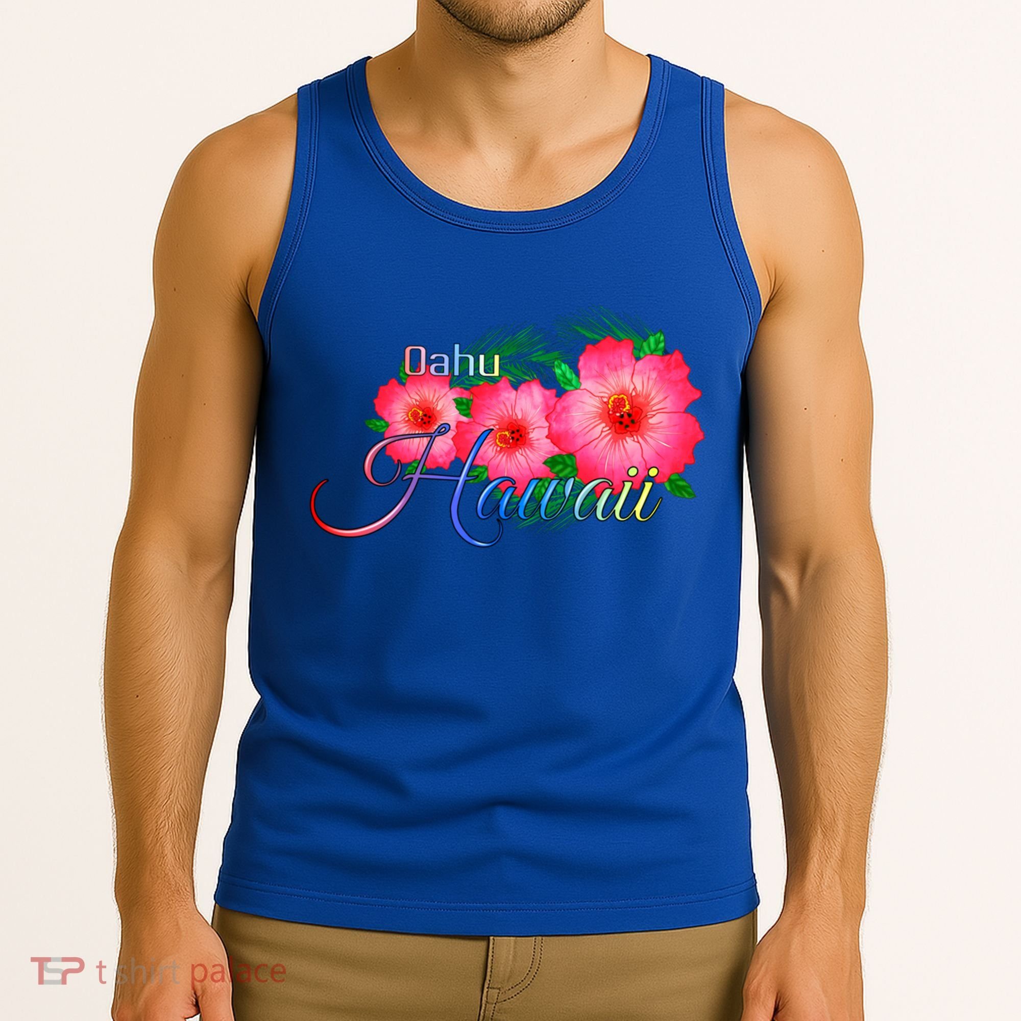 Oahu Hawaii Tropical Flowers Family Vacation Gift Tank Top