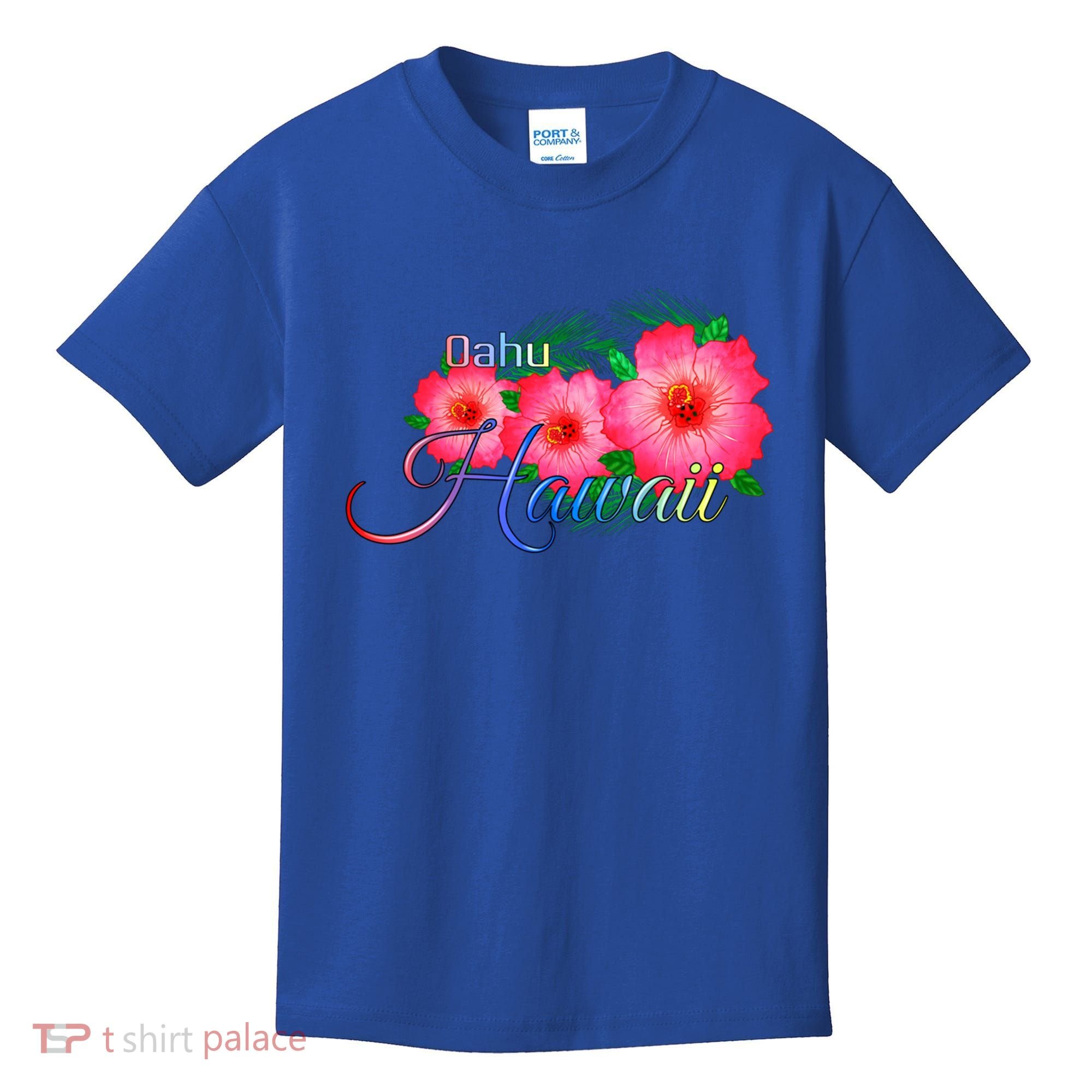 Oahu Hawaii Tropical Flowers Family Vacation Gift Kids T-Shirt