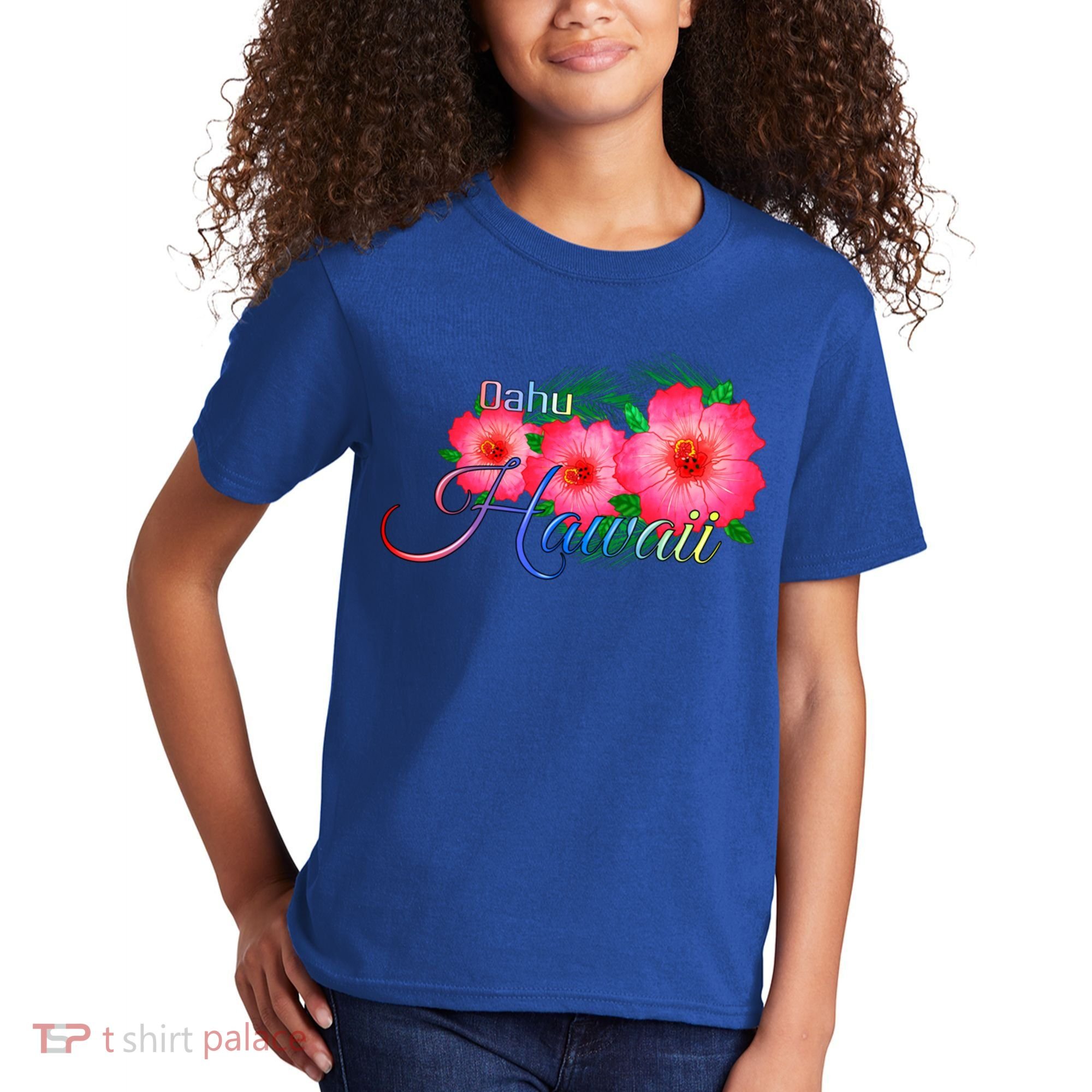 Oahu Hawaii Tropical Flowers Family Vacation Gift Kids T-Shirt
