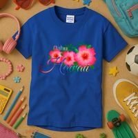 Oahu Hawaii Tropical Flowers Family Vacation Gift Kids T-Shirt thumb 3