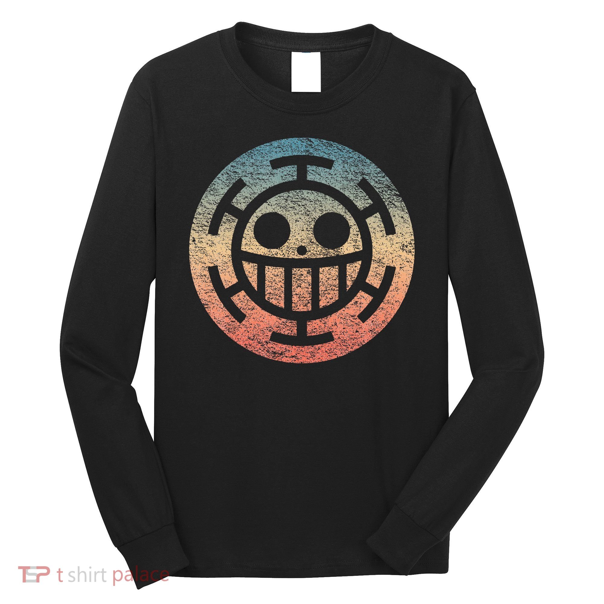 One Heart Trafalgar Sunset Pirate Jolly Roger Long Sleeve Shirt