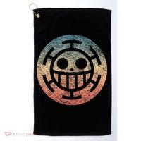 One Heart Trafalgar Sunset Pirate Jolly Roger Golf Towel thumb 0