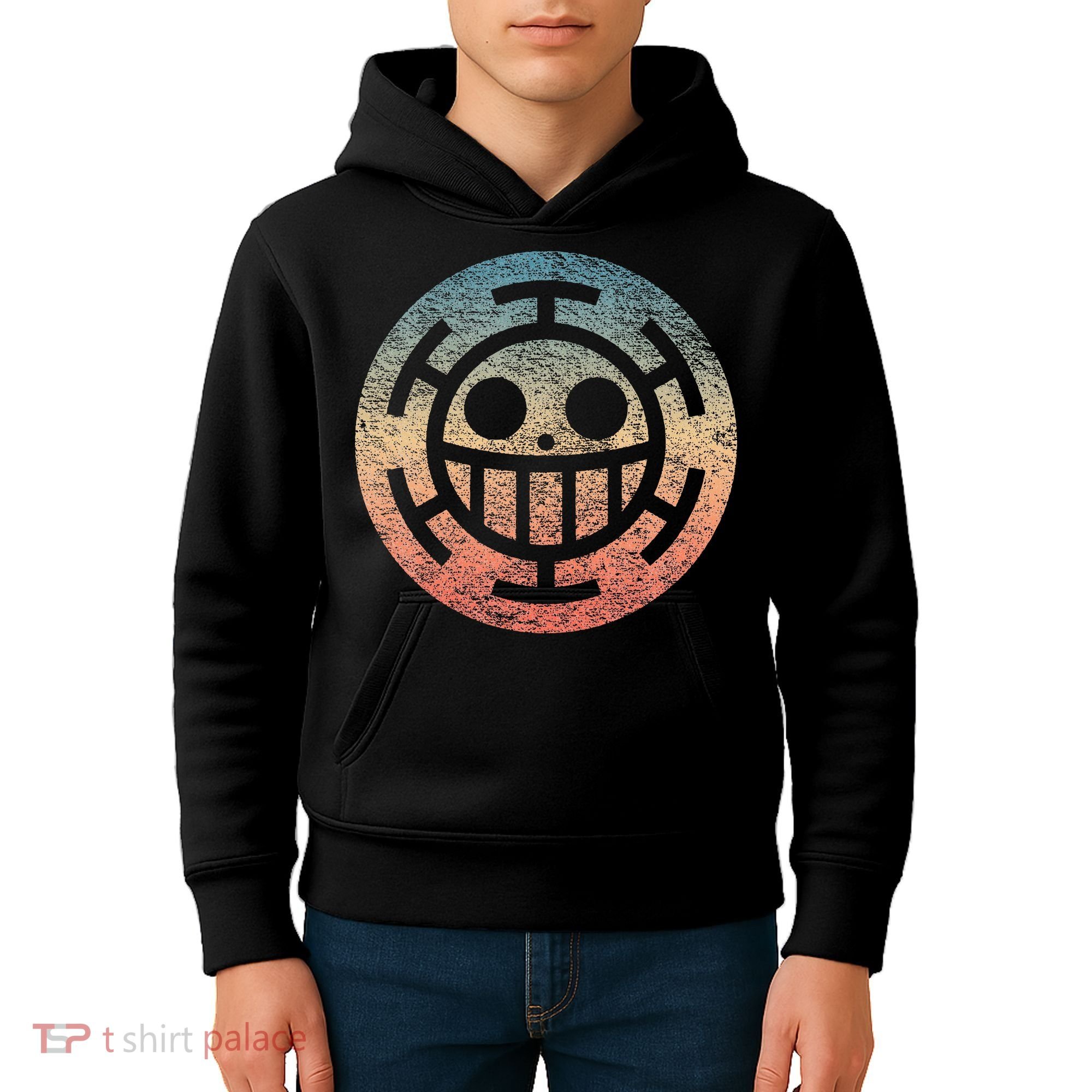 One Heart Trafalgar Sunset Pirate Jolly Roger Kids Hoodie