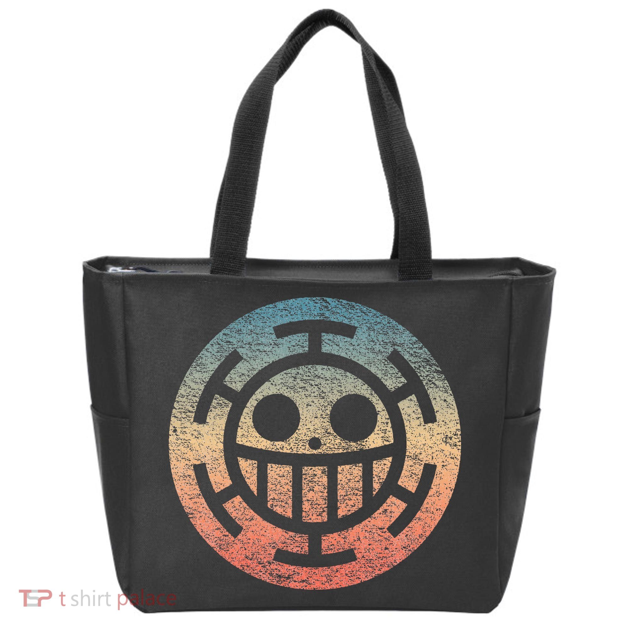 One Heart Trafalgar Sunset Pirate Jolly Roger Tote Bag