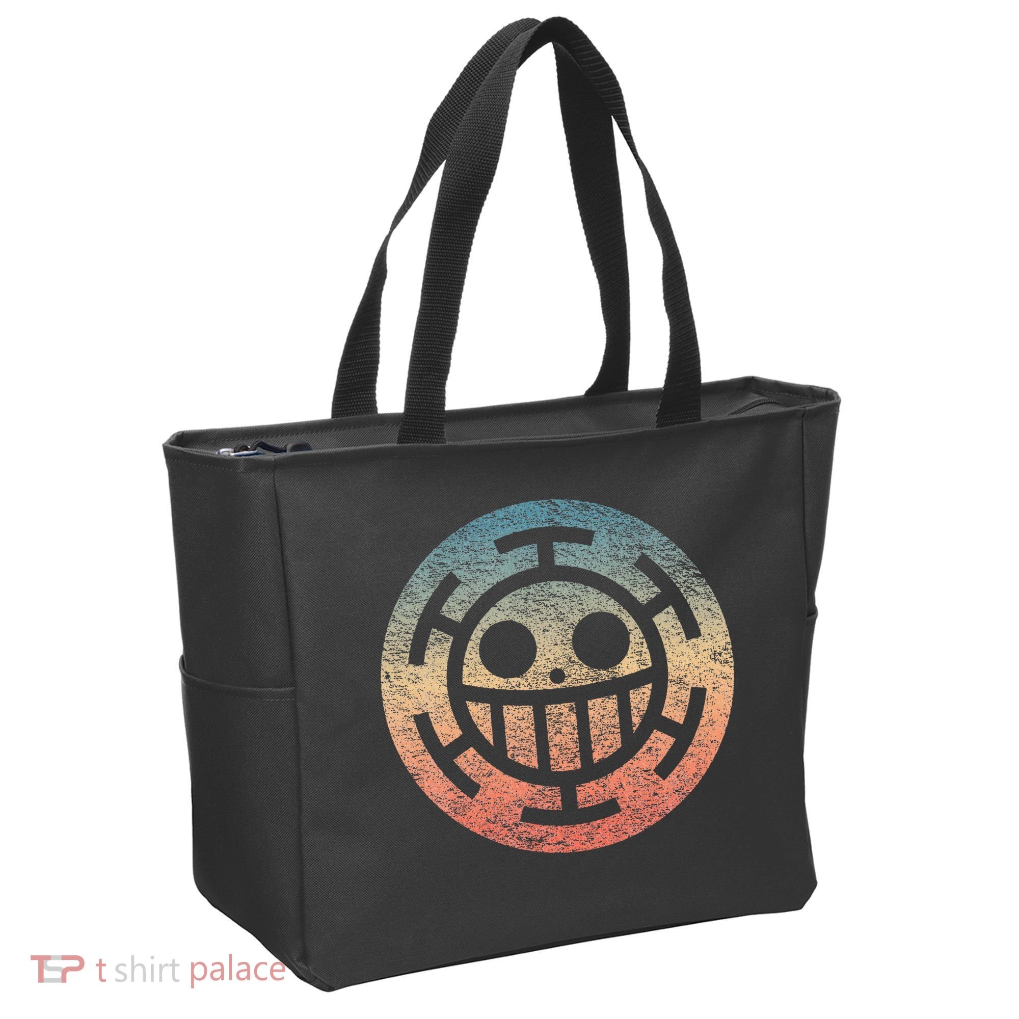 One Heart Trafalgar Sunset Pirate Jolly Roger Tote Bag