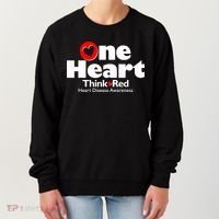 One Heart Think Red Heart Disease Awareness Month Women's Sweatshirt thumb 0