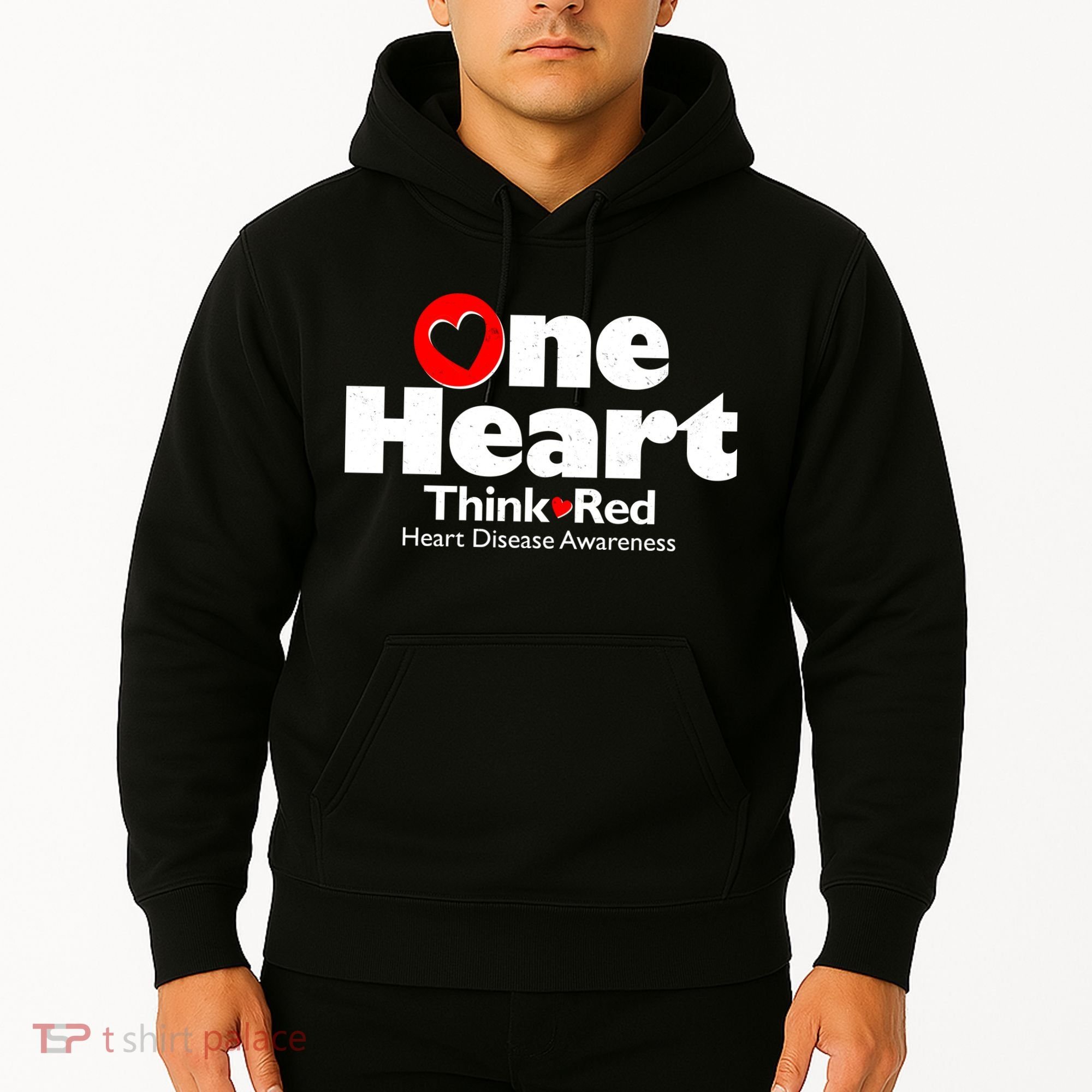 One Heart Think Red Heart Disease Awareness Month Hoodie