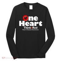 One Heart Think Red Heart Disease Awareness Month Long Sleeve Shirt thumb 0
