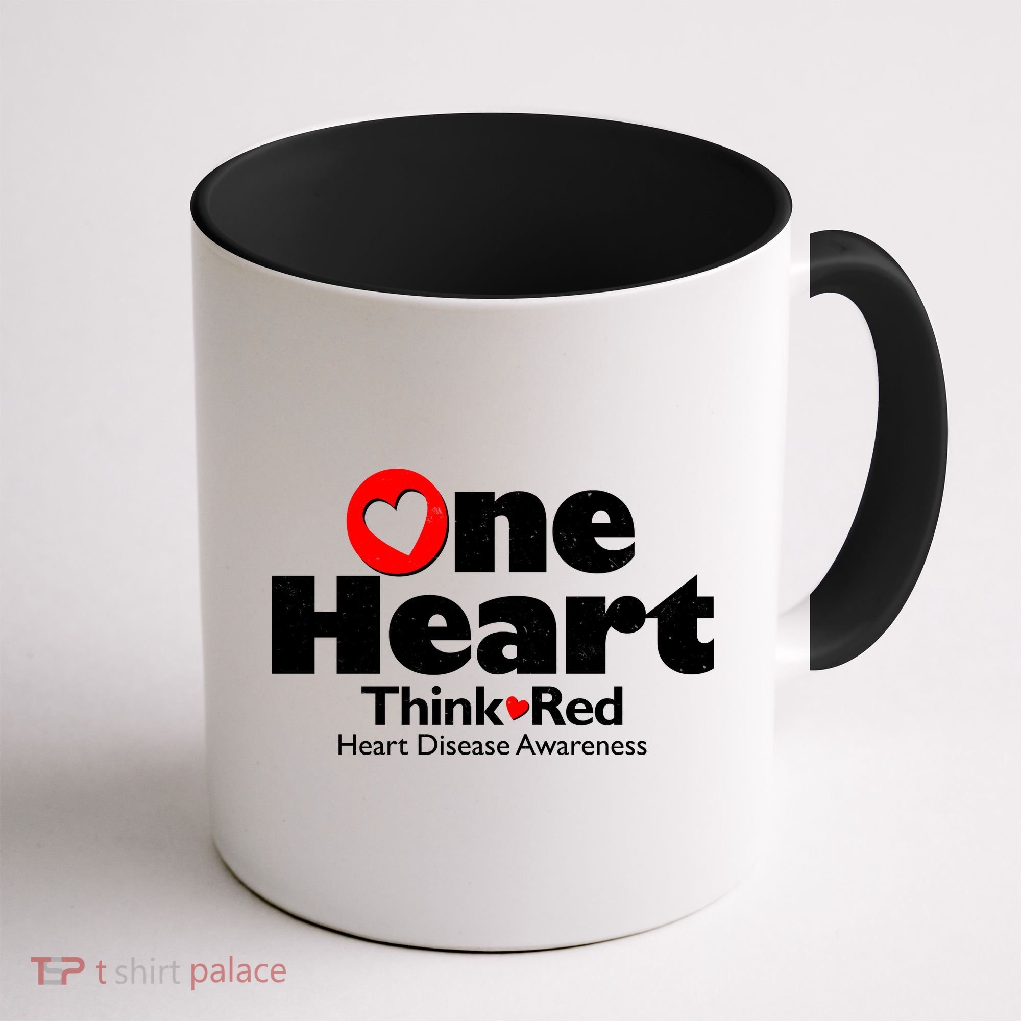 One Heart Think Red Heart Disease Awareness Month Coffee Mug