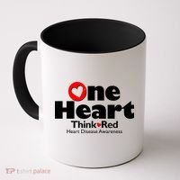 One Heart Think Red Heart Disease Awareness Month Coffee Mug thumb 0