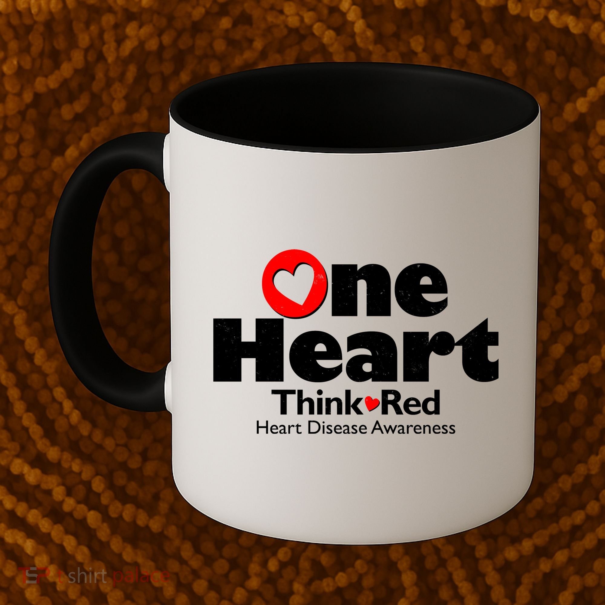 One Heart Think Red Heart Disease Awareness Month Coffee Mug