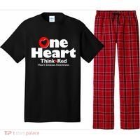 One Heart Think Red Heart Disease Awareness Month Pajama Set thumb 0