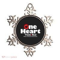 One Heart Think Red Heart Disease Awareness Month Ornament thumb 0