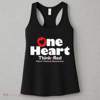 One Heart Think Red Heart Disease Awareness Month Women's Tank Top thumb 3