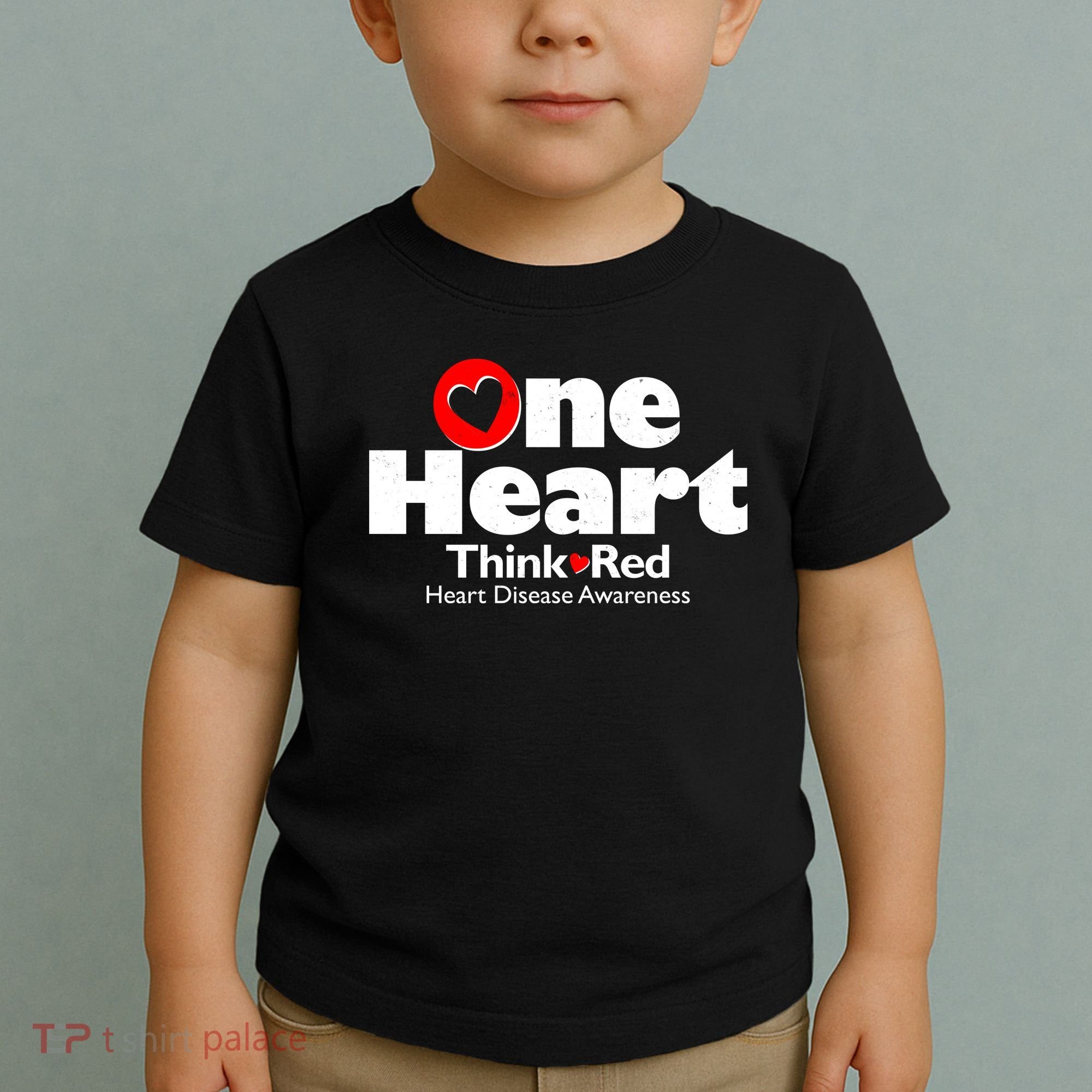 One Heart Think Red Heart Disease Awareness Month Toddler T-Shirt