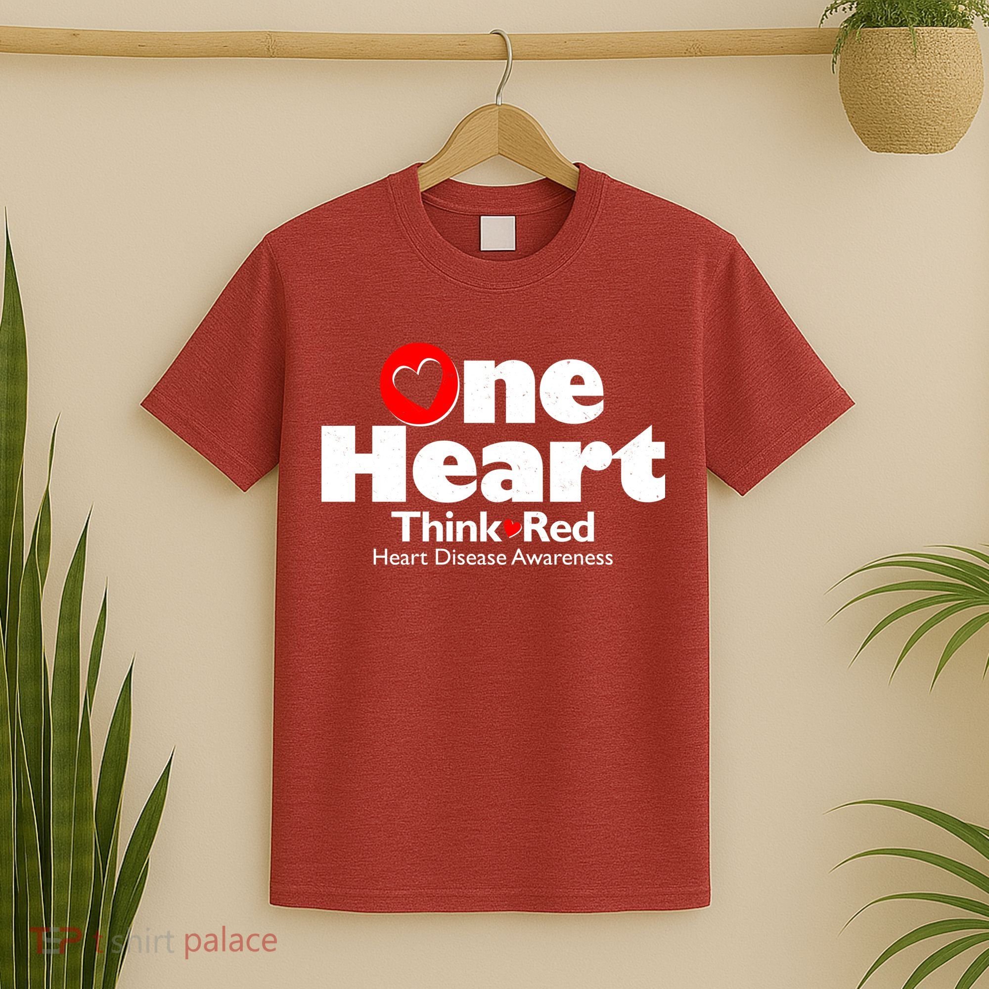 One Heart Think Red Heart Disease Awareness Month T-Shirt