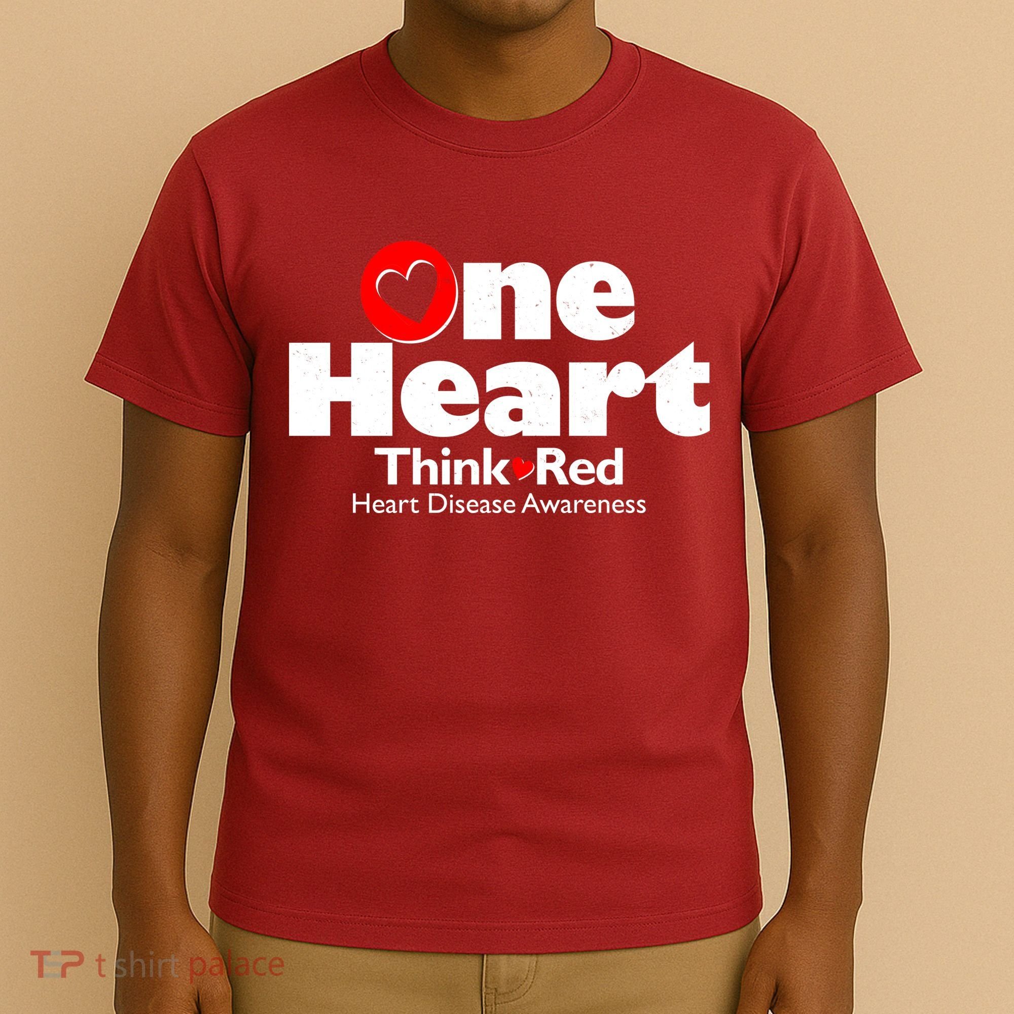 One Heart Think Red Heart Disease Awareness Month T-Shirt