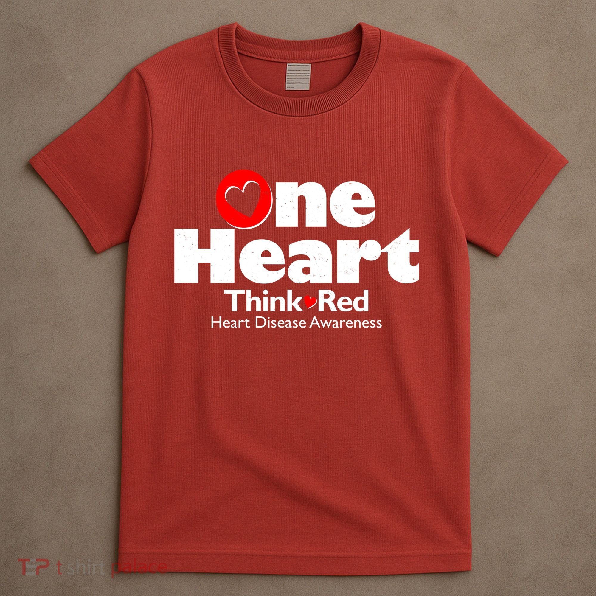 One Heart Think Red Heart Disease Awareness Month T-Shirt