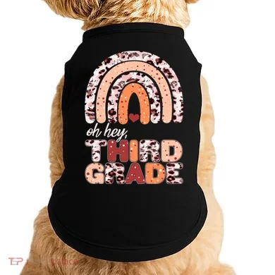 Oh Hey Third Grade Leopard Print Pattern Rainbow Doggie Tank