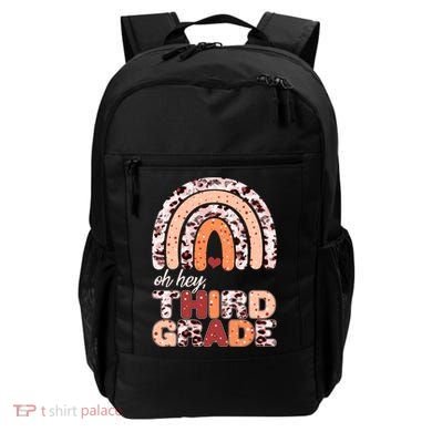 Oh Hey Third Grade Leopard Print Pattern Rainbow Backpack