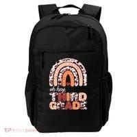 Oh Hey Third Grade Leopard Print Pattern Rainbow Backpack thumb 0