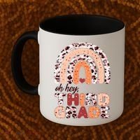 Oh Hey Third Grade Leopard Print Pattern Rainbow Coffee Mug thumb 2