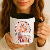 Oh Hey Third Grade Leopard Print Pattern Rainbow Coffee Mug thumb 3