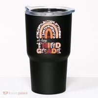 Oh Hey Third Grade Leopard Print Pattern Rainbow Tumbler thumb 0