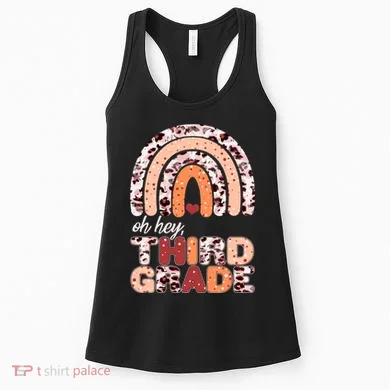 Oh Hey Third Grade Leopard Print Pattern Rainbow Women's Tank Top