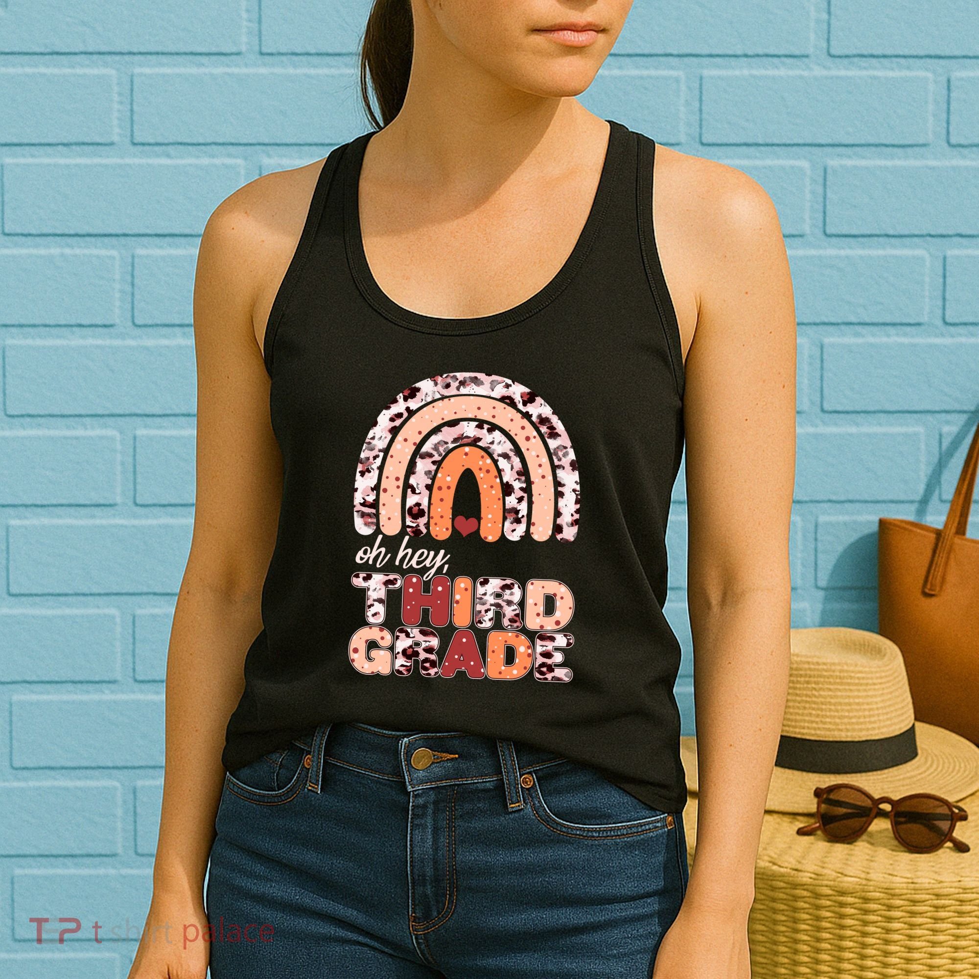 Oh Hey Third Grade Leopard Print Pattern Rainbow Women's Tank Top
