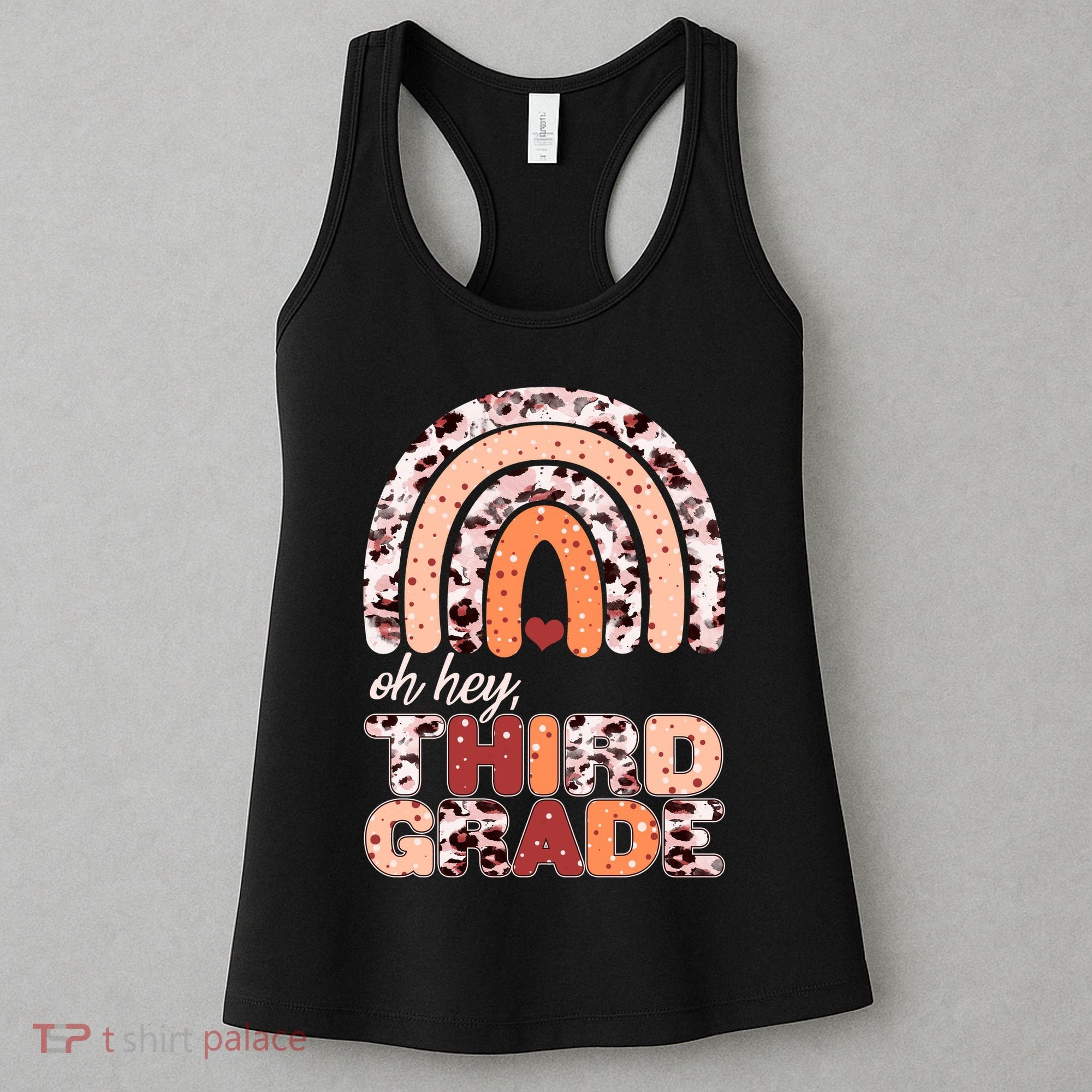 Oh Hey Third Grade Leopard Print Pattern Rainbow Women's Tank Top