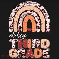 Oh Hey Third Grade Leopard Print Pattern Rainbow Toddler Hoodie thumb 2