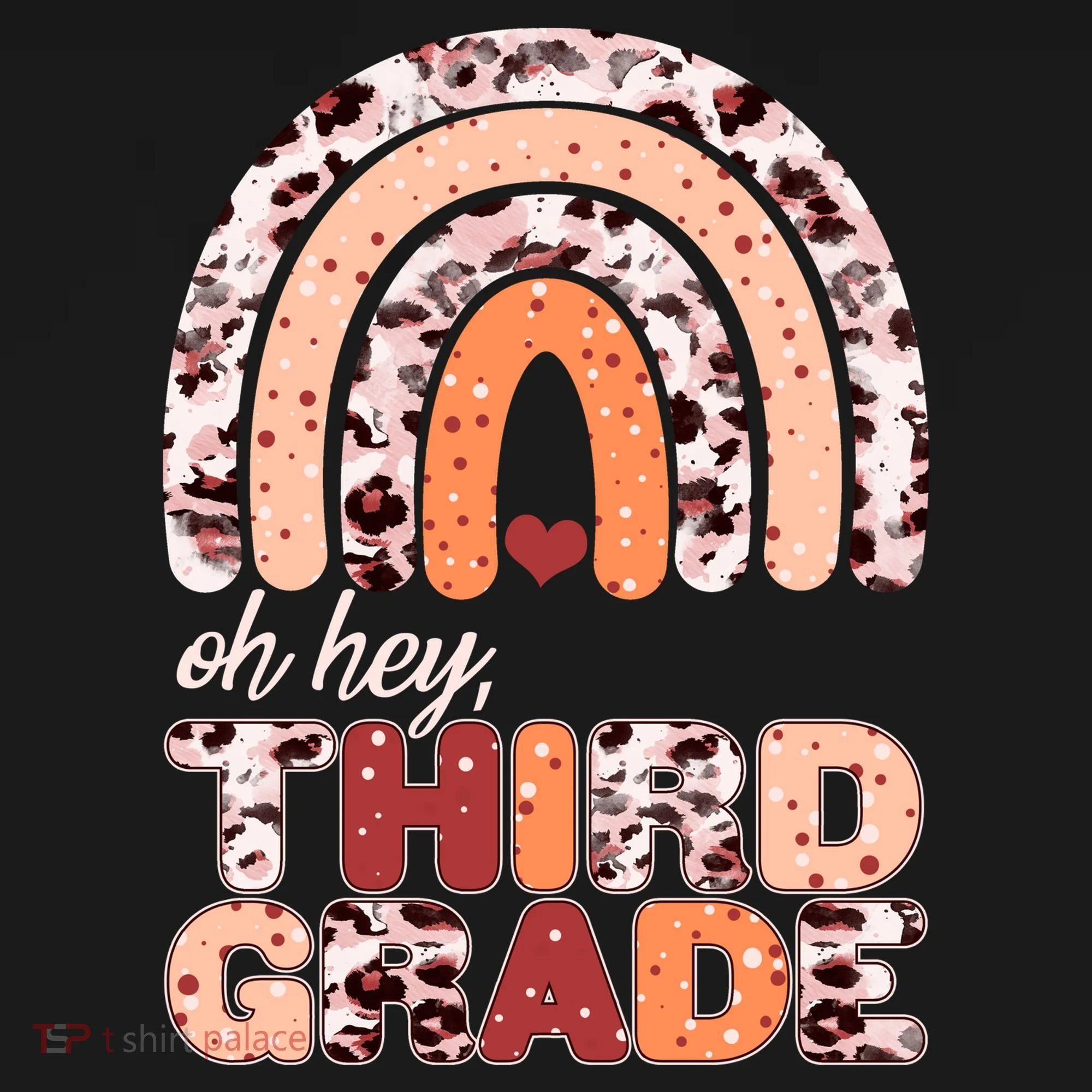 Oh Hey Third Grade Leopard Print Pattern Rainbow Toddler Hoodie