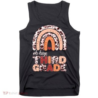 Oh Hey Third Grade Leopard Print Pattern Rainbow Tank Top