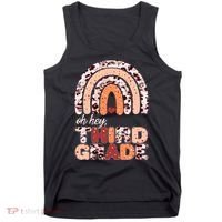 Oh Hey Third Grade Leopard Print Pattern Rainbow Tank Top thumb 0