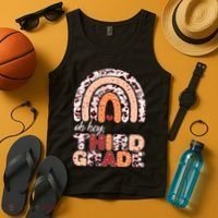 Oh Hey Third Grade Leopard Print Pattern Rainbow Tank Top thumb 4