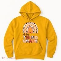 Oh Hey Third Grade Leopard Print Pattern Rainbow Hoodie thumb 0