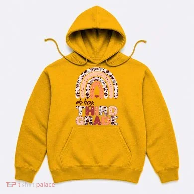 Oh Hey Third Grade Leopard Print Pattern Rainbow Hoodie