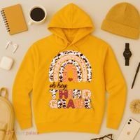 Oh Hey Third Grade Leopard Print Pattern Rainbow Hoodie thumb 3