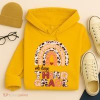 Oh Hey Third Grade Leopard Print Pattern Rainbow Hoodie thumb 4