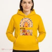 Oh Hey Third Grade Leopard Print Pattern Rainbow Hoodie thumb 5
