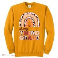 Oh Hey Third Grade Leopard Print Pattern Rainbow Sweatshirt thumb 0