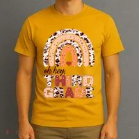 Oh Hey Third Grade Leopard Print Pattern Rainbow T-Shirt thumb 3