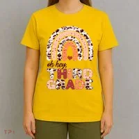 Oh Hey Third Grade Leopard Print Pattern Rainbow T-Shirt thumb 4