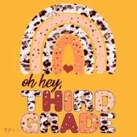 Oh Hey Third Grade Leopard Print Pattern Rainbow Toddler T-Shirt thumb 4