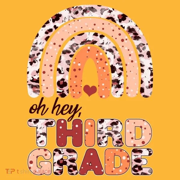 Oh Hey Third Grade Leopard Print Pattern Rainbow Toddler T-Shirt