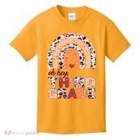 Oh Hey Third Grade Leopard Print Pattern Rainbow Kids T-Shirt thumb 0