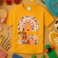Oh Hey Third Grade Leopard Print Pattern Rainbow Kids T-Shirt thumb 3